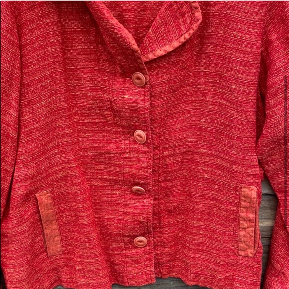Flax | 100% Linen Button Down Jacket Size Medium … - image 3